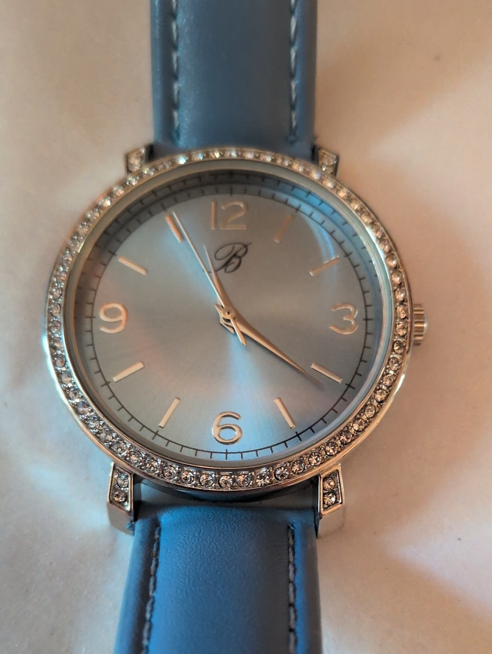 Burgi Women's Blue Quartz Watch Leather Band - Not Tested
